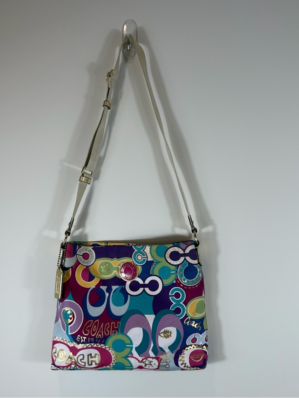 Coach Multicolor Graphic Circle Print Crossbody Bag